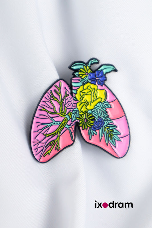 Pin Pulmones y flores