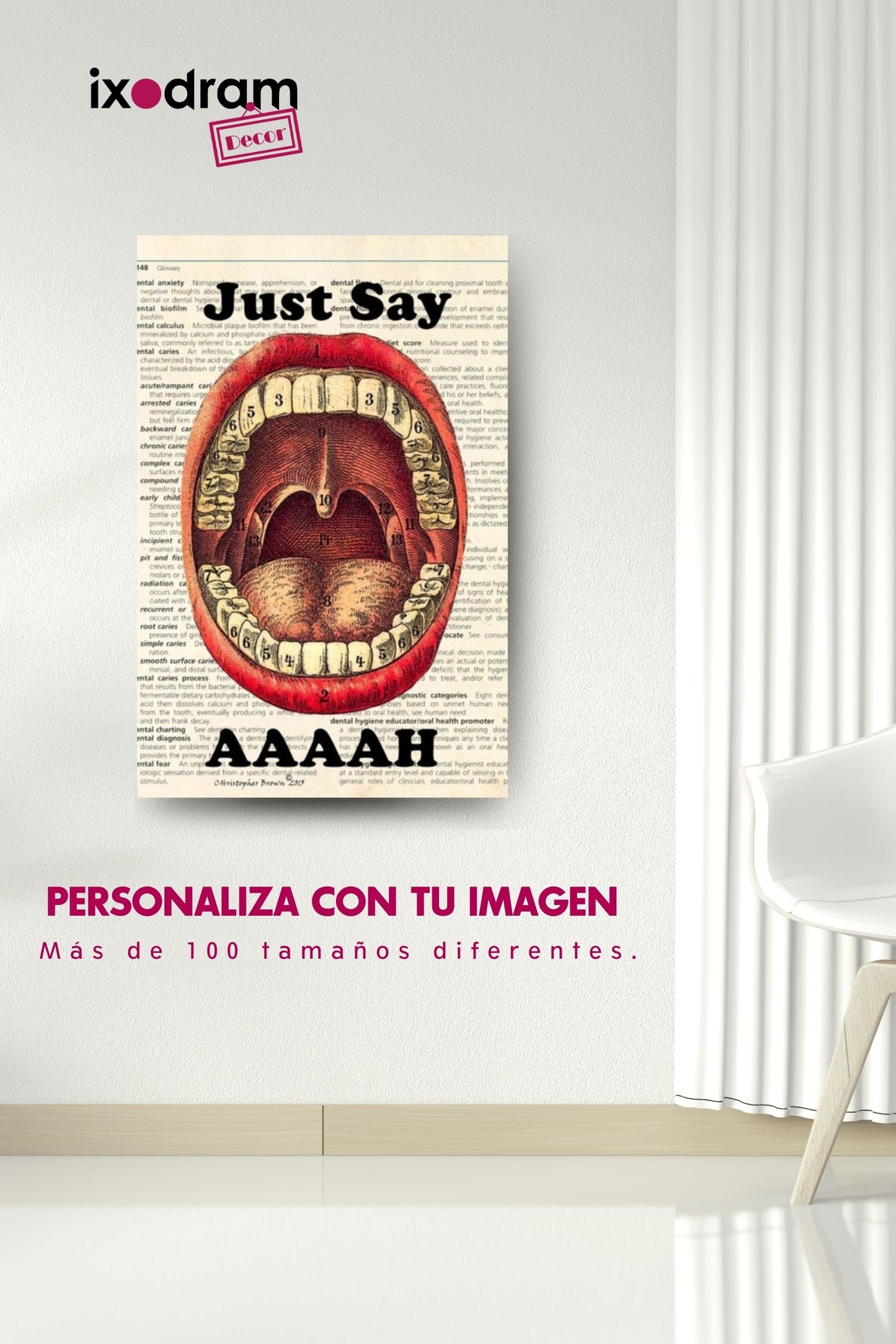 Cuadro decorativo Premium de tela Canvas Muela Dentista 2