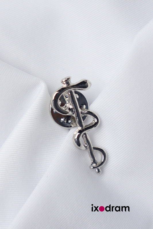 Pin Símbolo Doctor Plateado